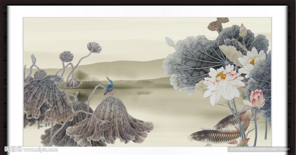 荷花装饰画