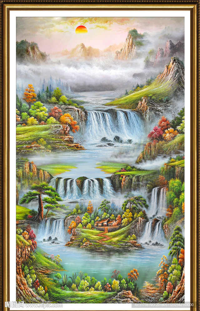 竖幅山水画
