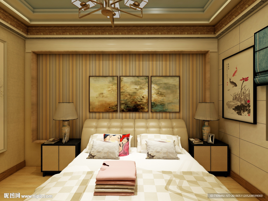 新中式卧室装修效果图