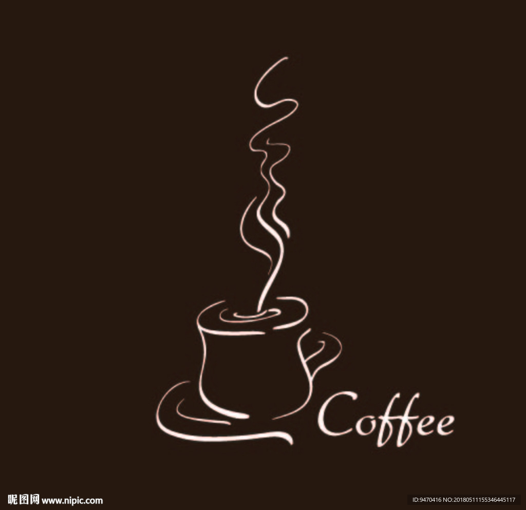 咖啡线描表达咖啡线条coffe