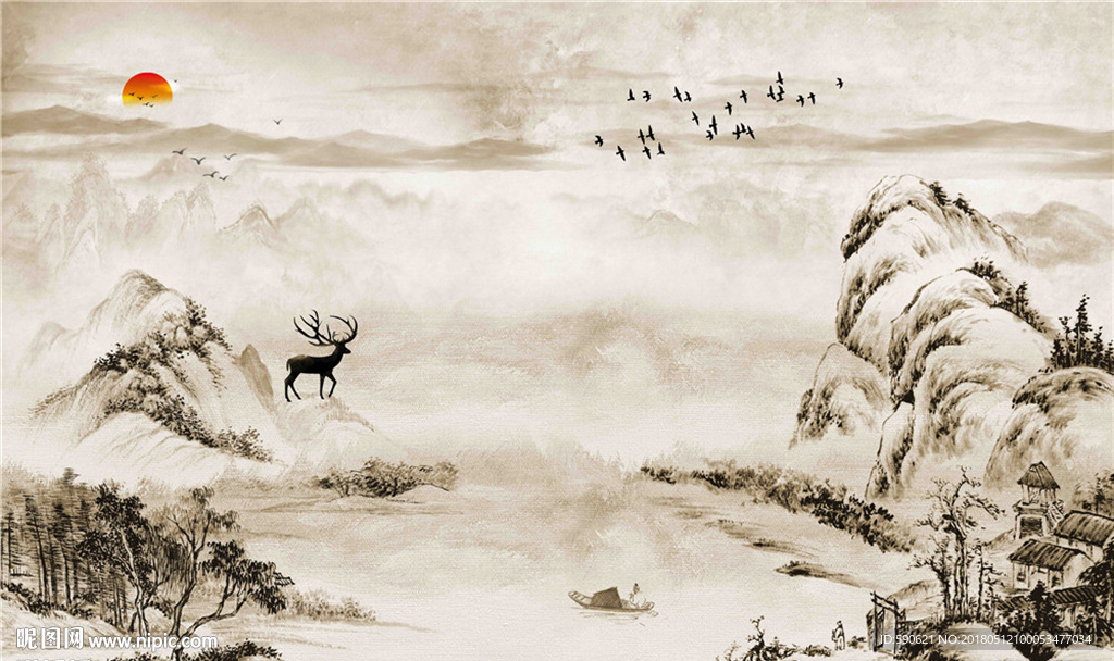 国画背景墙