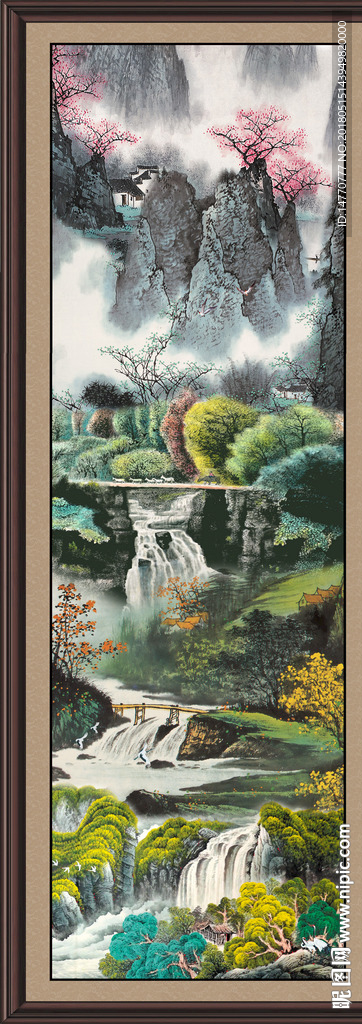 竖幅国画山水巨幅
