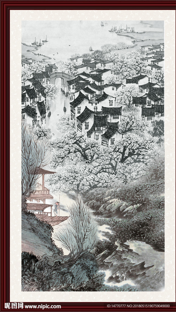 水墨国画 江南风景