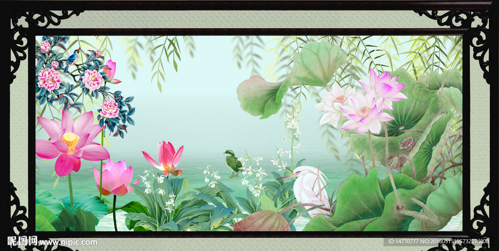 荷花风景图