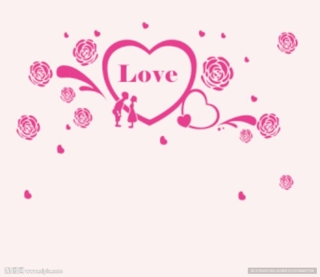 爱情 玫瑰 硅藻泥床头背景墙
