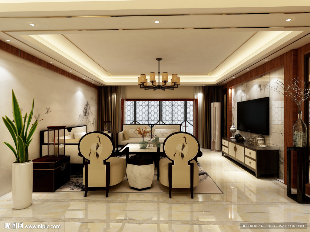 新中式客厅装修效果图