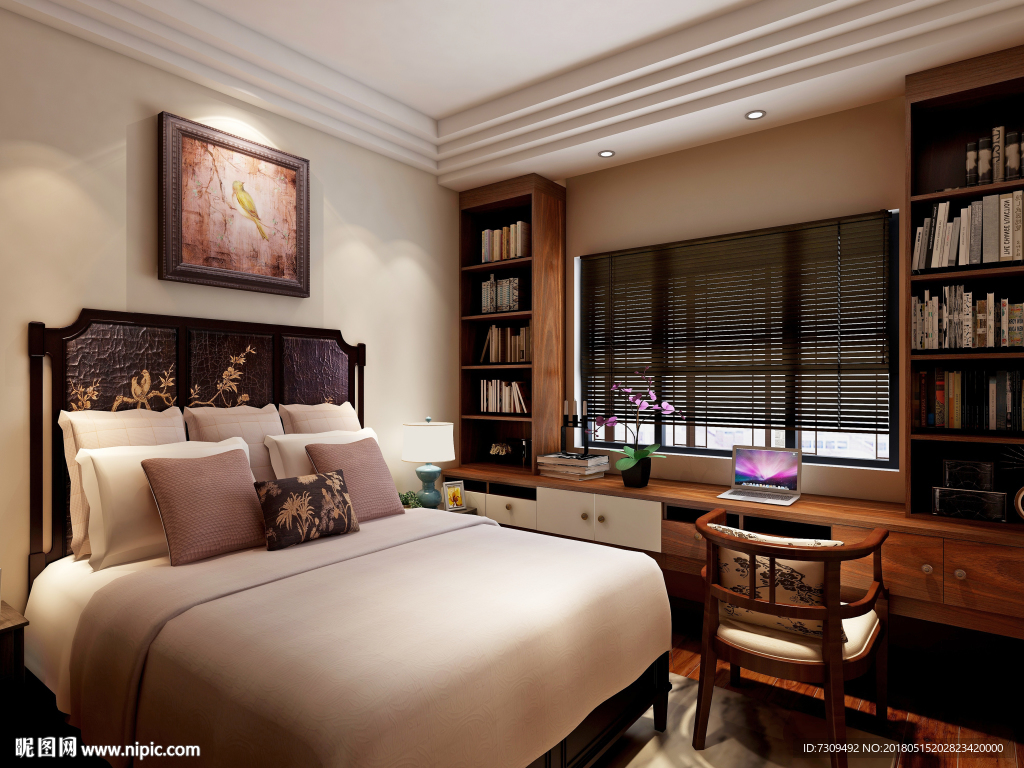 新中式卧室装修效果图