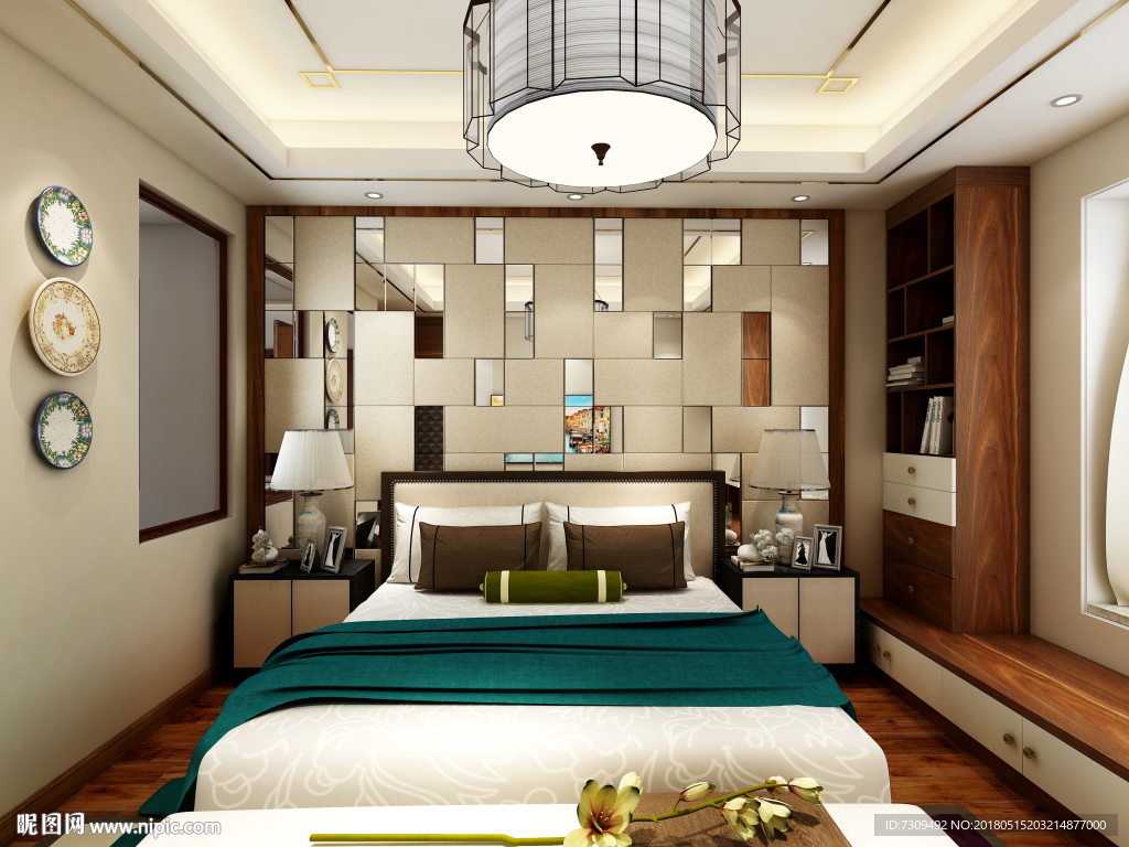 新中式主人房装修效果图