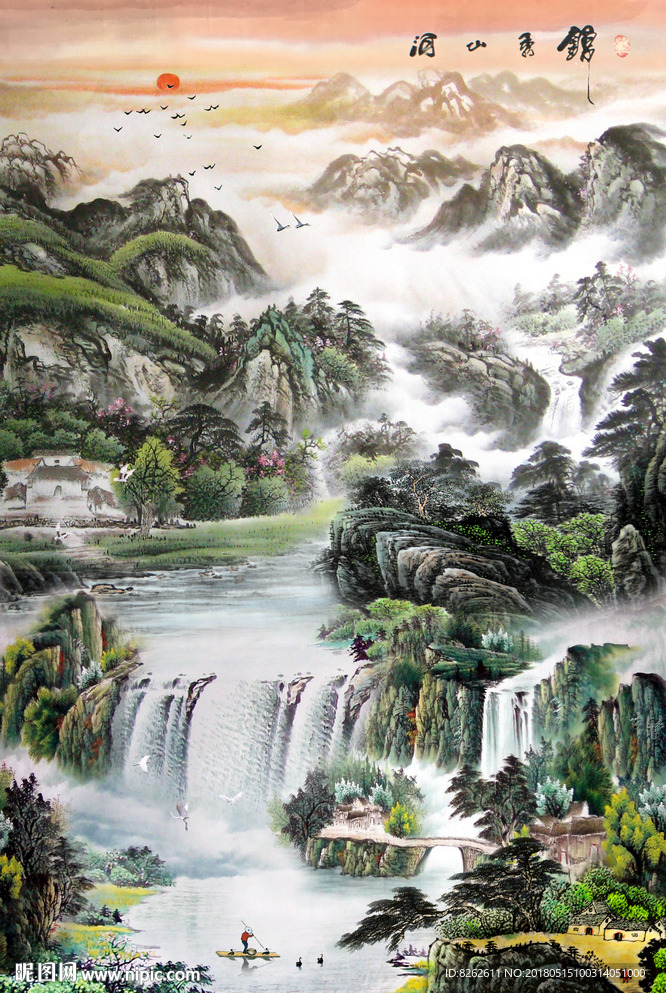 聚宝盆国画