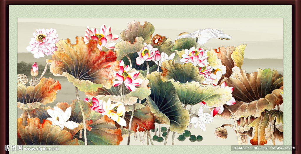 荷花装饰画