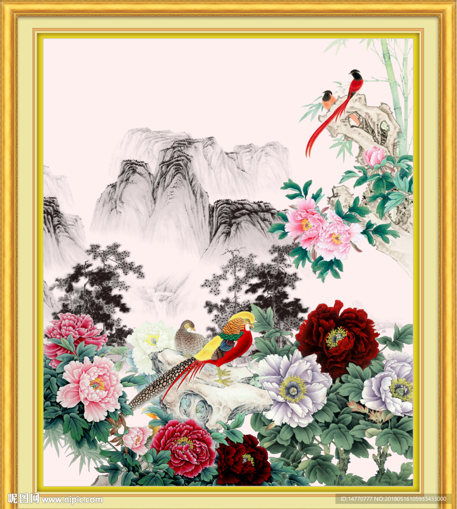 国画牡丹