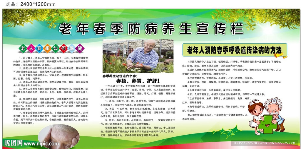 老年春季防病养生宣传栏