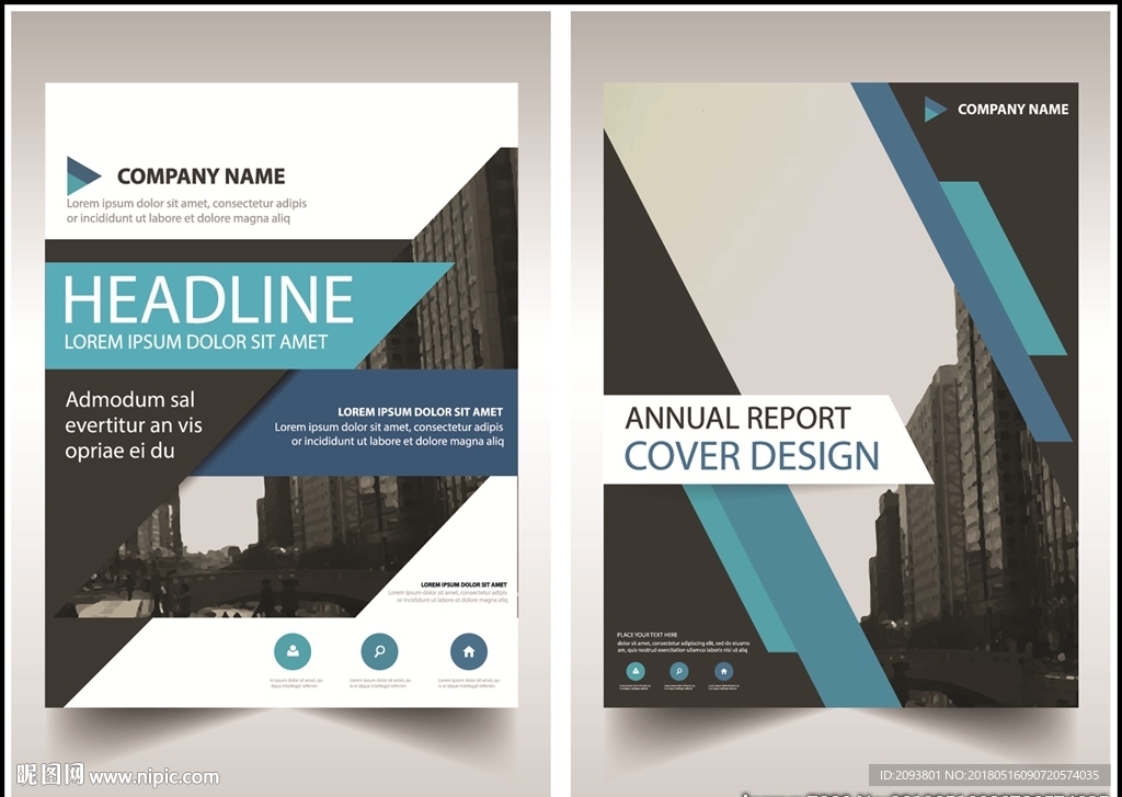 欧美宣传画册几何封面设计