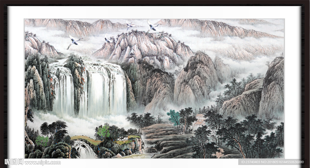 山水国画 水墨山水
