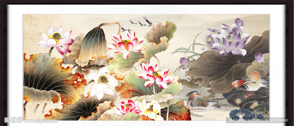 荷花装饰画