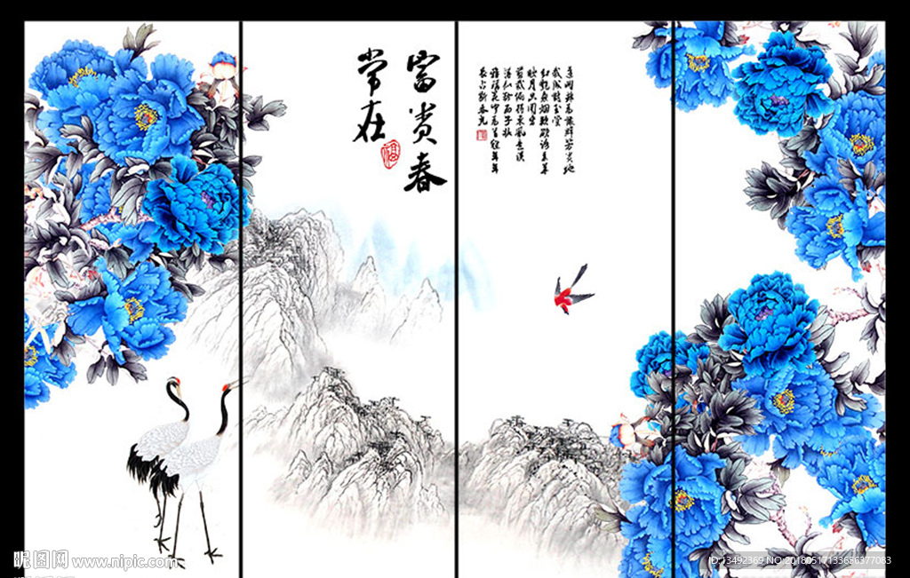 装饰画牡丹
