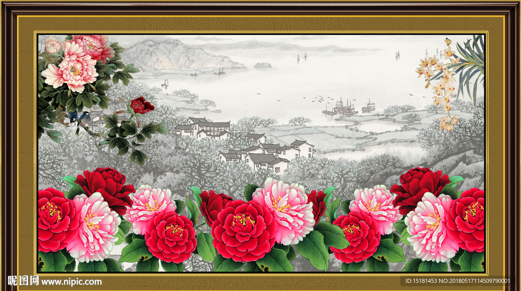 国画牡丹