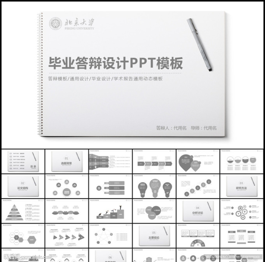 毕业答辩毕业设计PPT模板