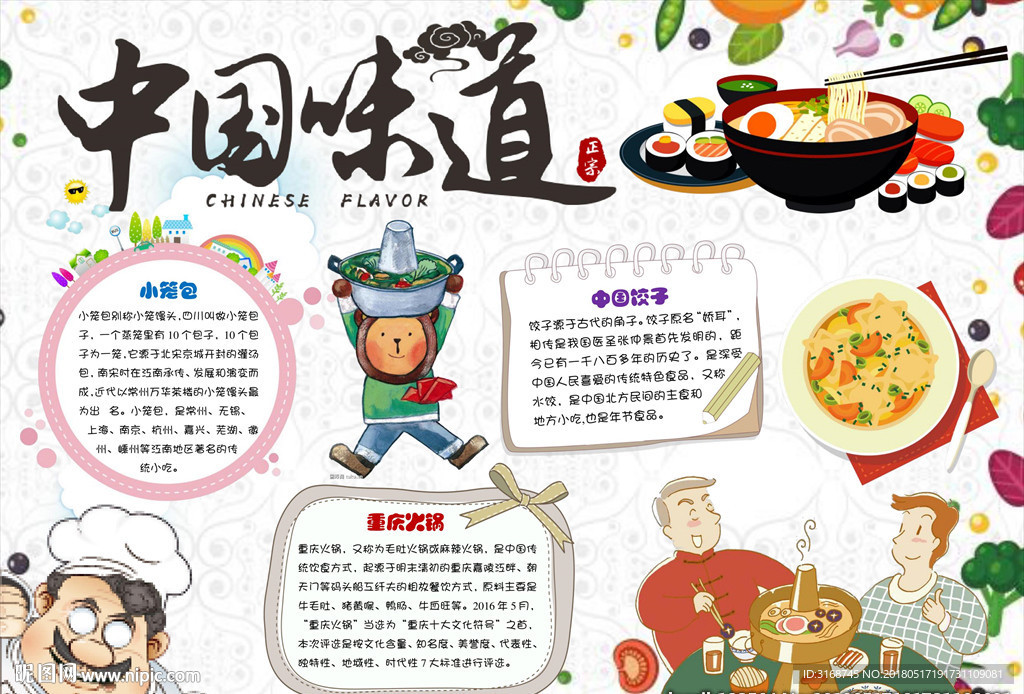 word手抄报 中华美食小报