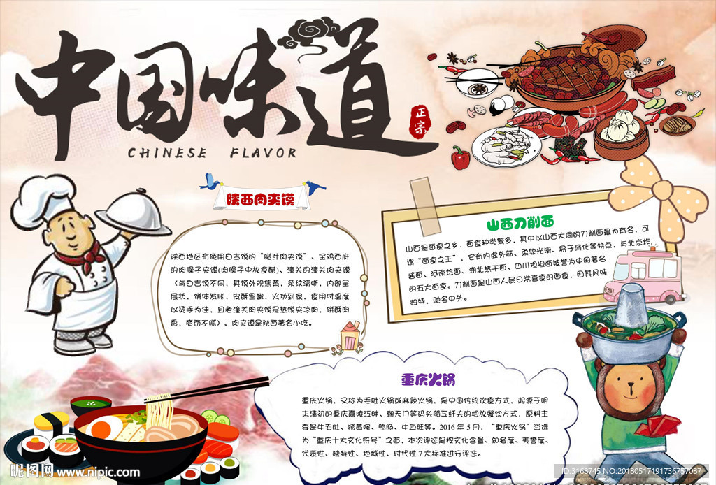 word手抄报 中华美食小报