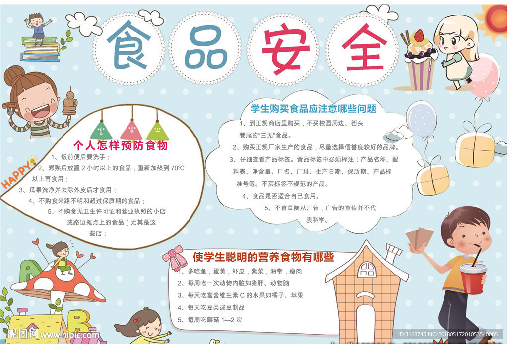 word手抄报  食品安全小报