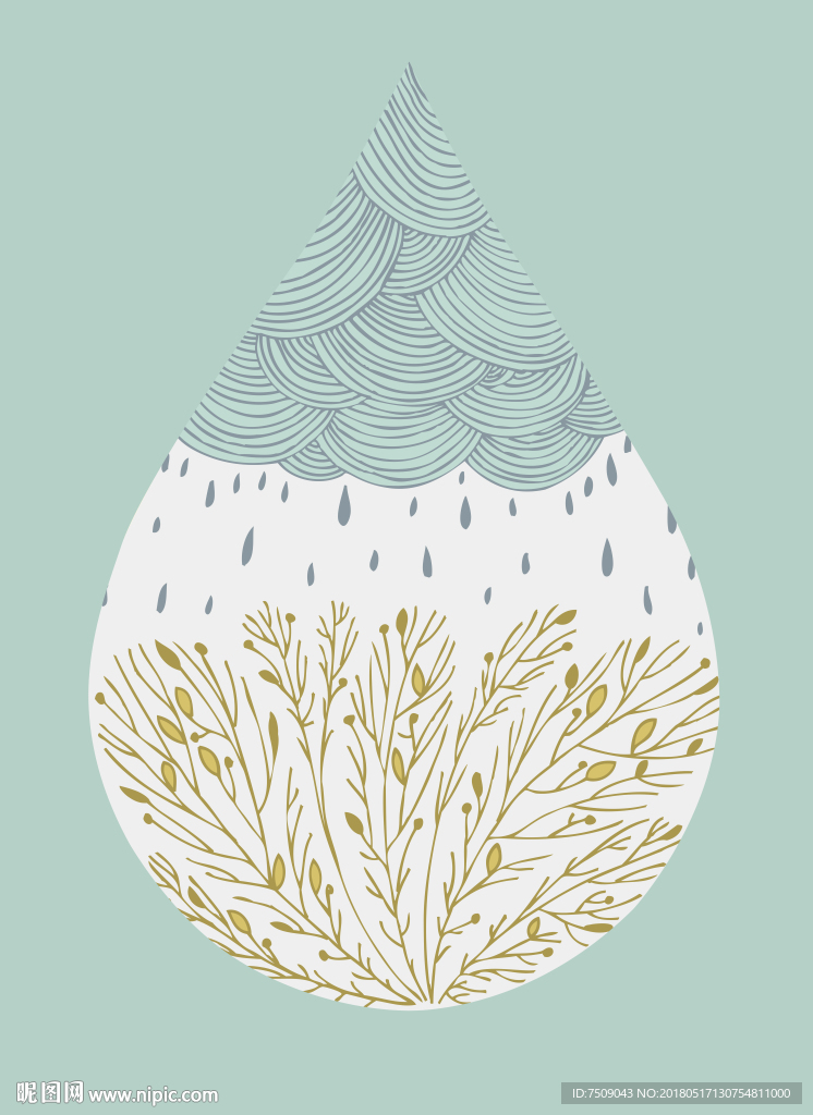 水滴插画