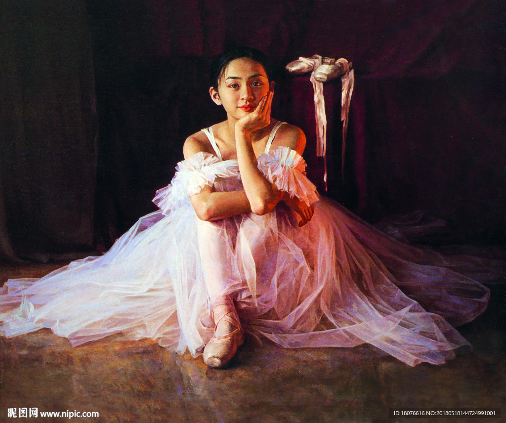 关则驹油画 芭蕾少女
