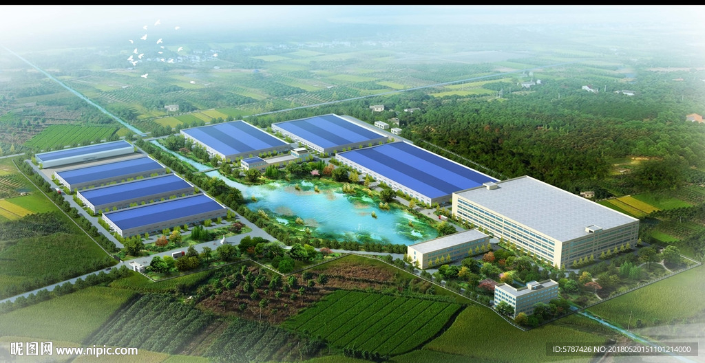 工业区建筑景观效果图