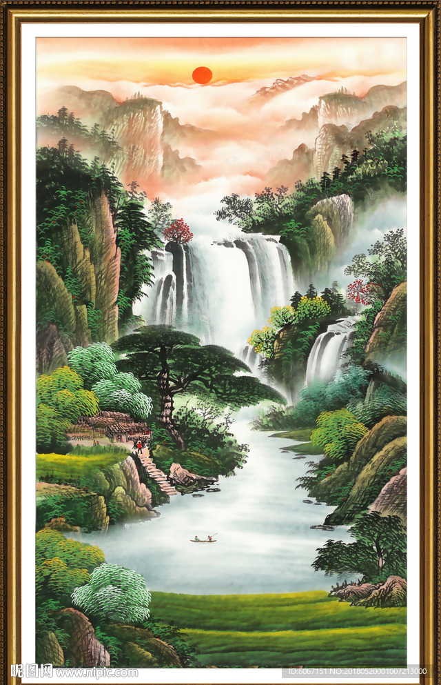 竖幅山水画