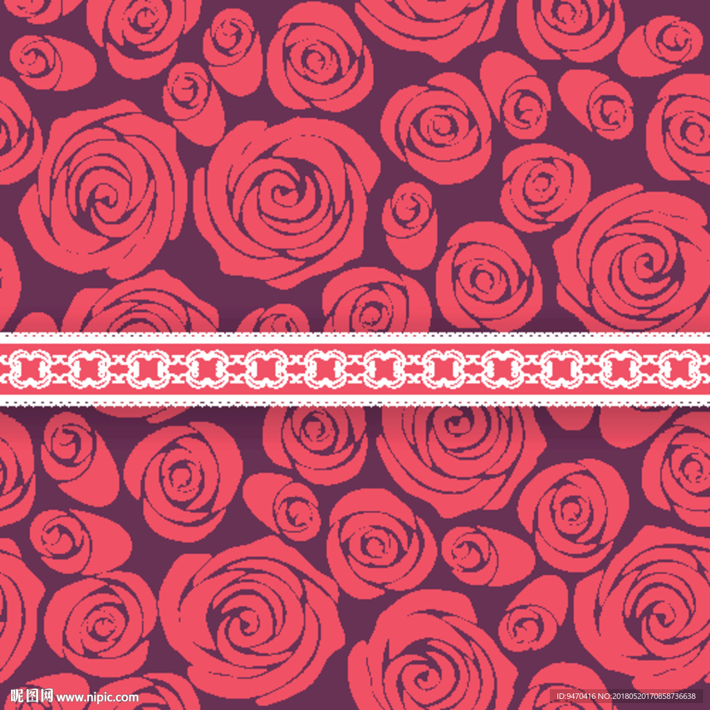 红色玫瑰女性唯美矢量背景素材