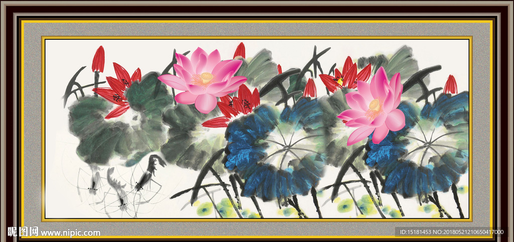国画荷花