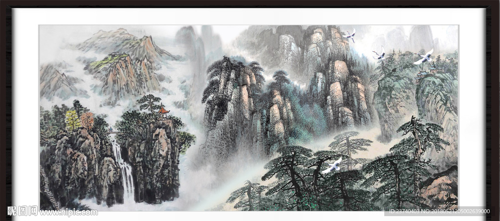 山水水墨国画