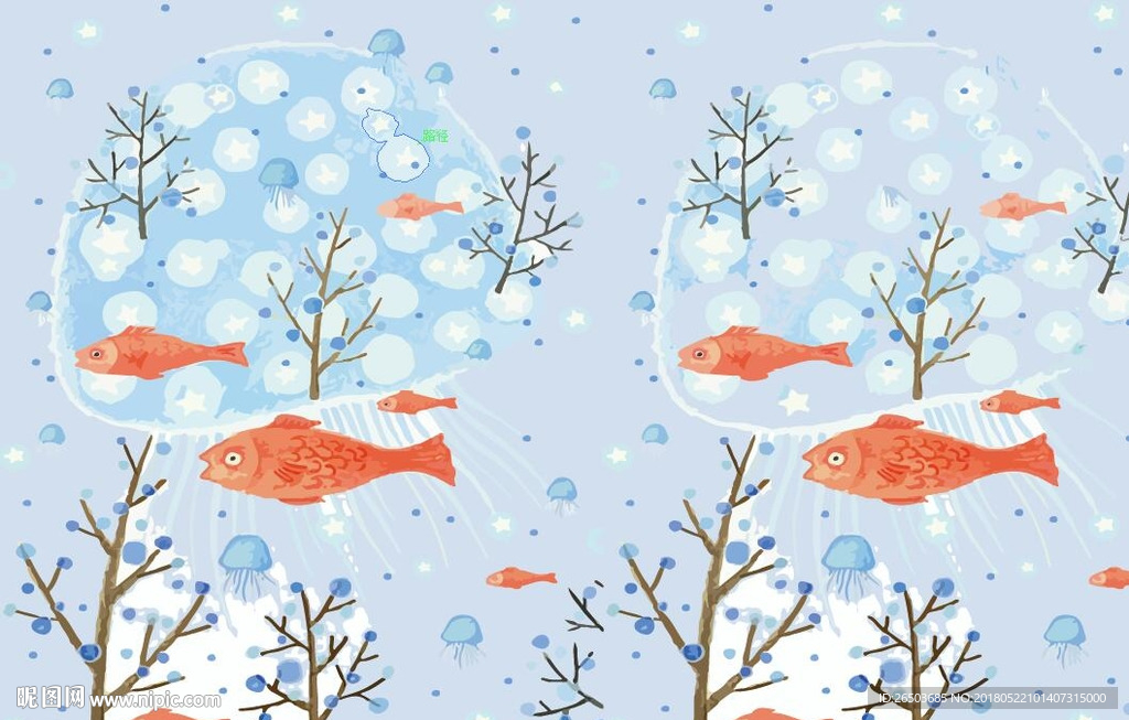 卡通儿童房背景墙