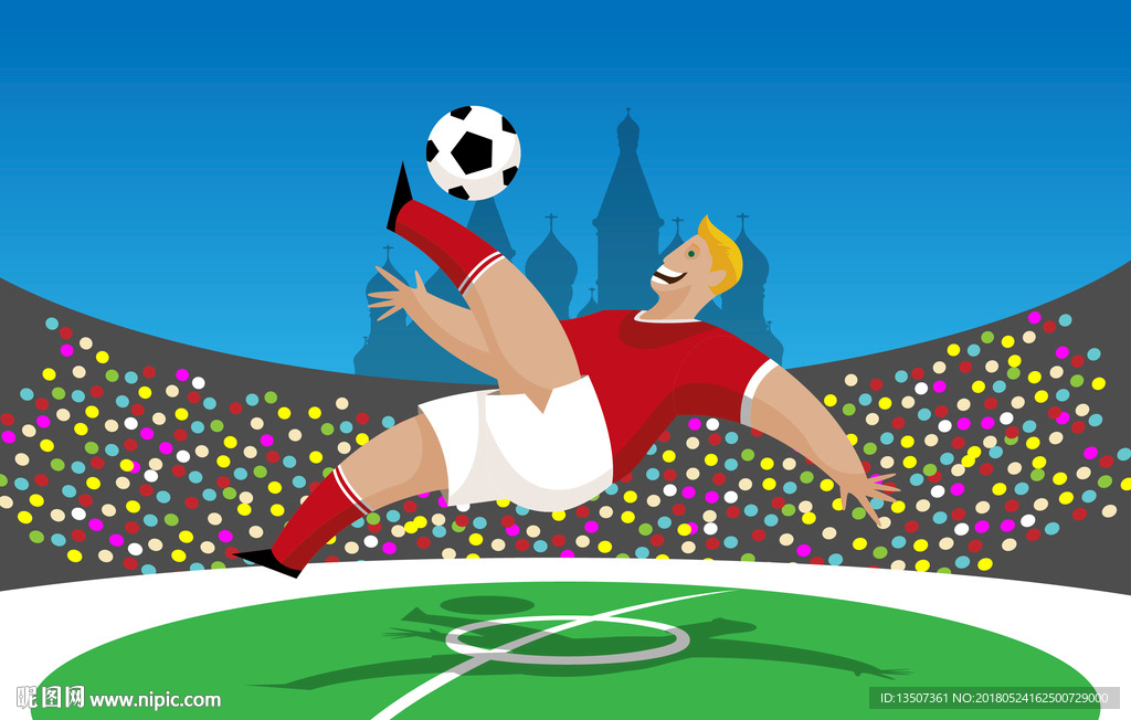 手绘足球运动员插画设计