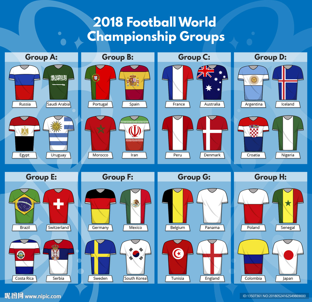 2018俄罗斯世界杯球衣插画