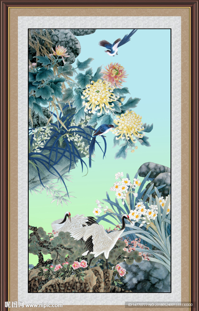 国画仙鹤图