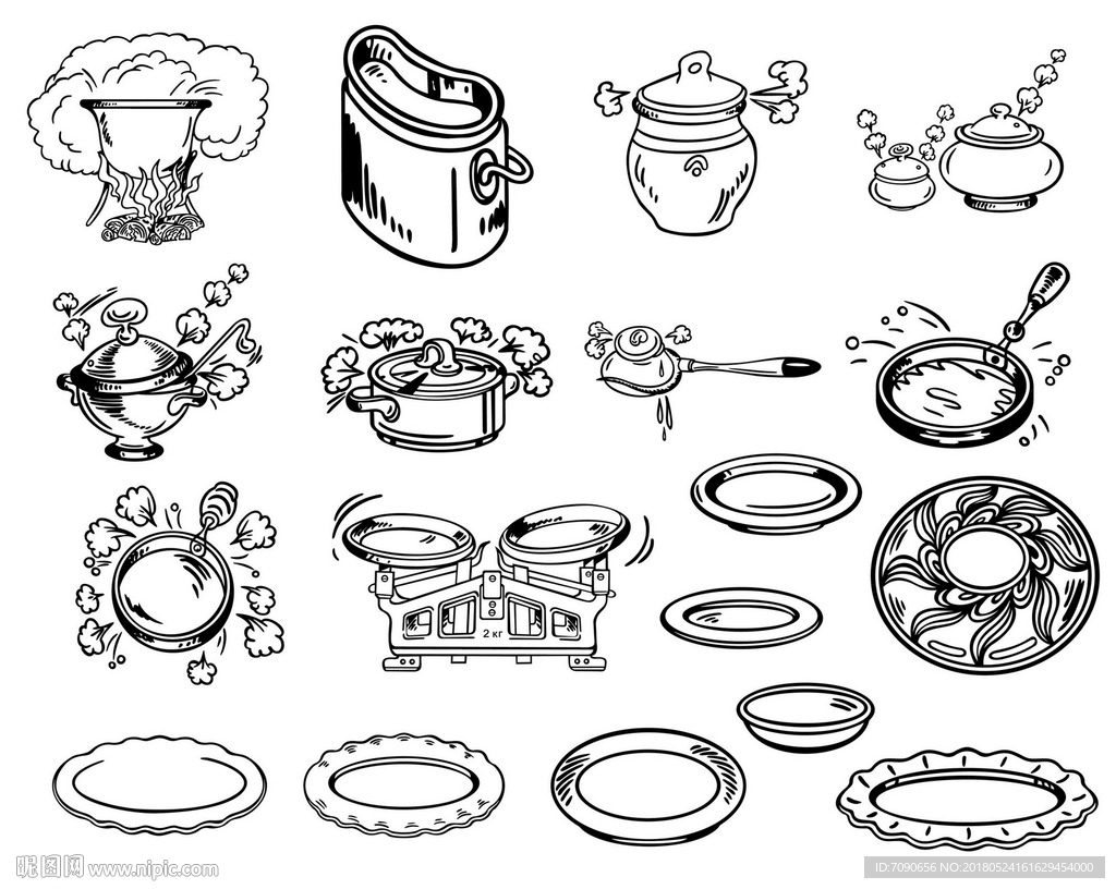锅碗瓢盆怎么画图片