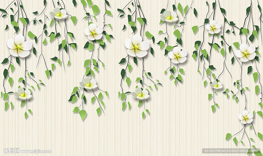 3D花卉简约背景墙装饰画