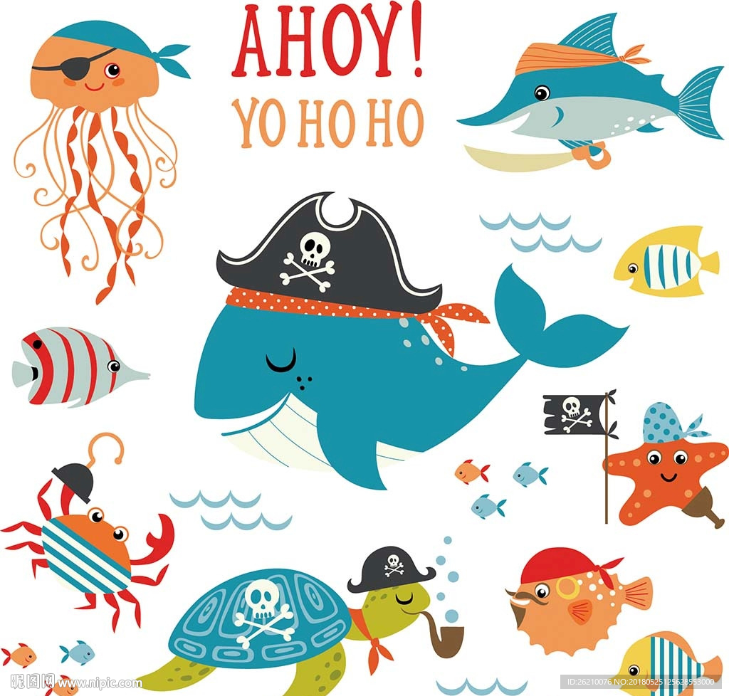 海洋海豚夏季墙贴素材