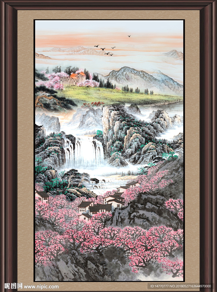 竖幅国画风景