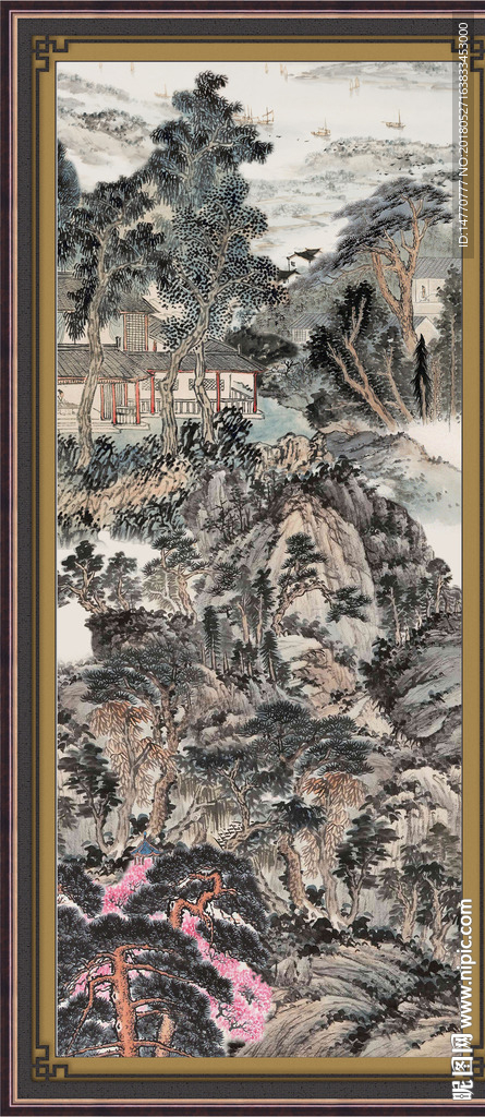 国画风景竖幅