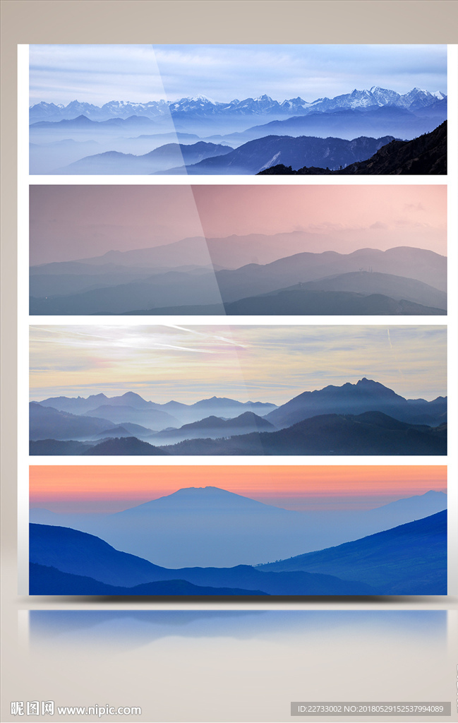 渐变山脉背景素材