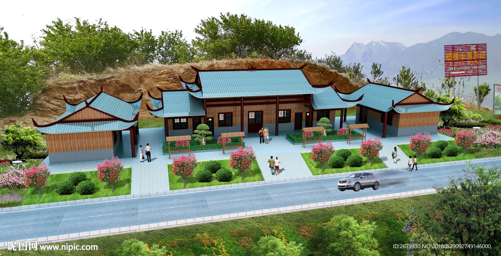 古色古香仿古建筑接待中心