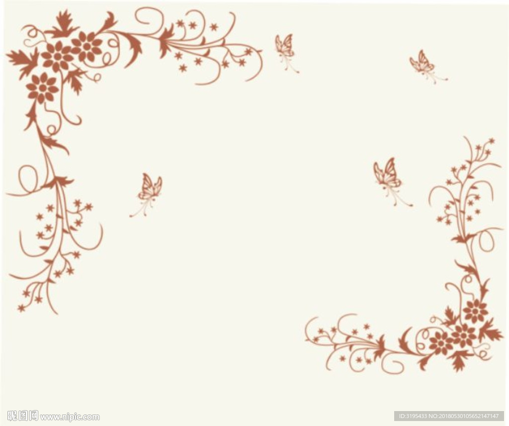 简约卡通手绘花朵边框图片素材免费下载 - 觅知网