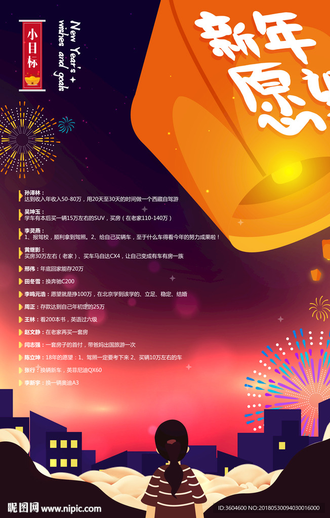 新年愿望-小目标-海报