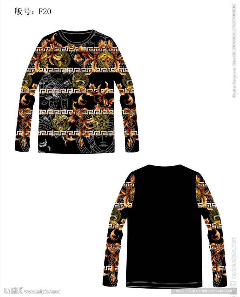 大牌男装印花T恤