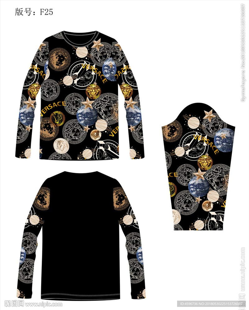 大牌男装印花T恤