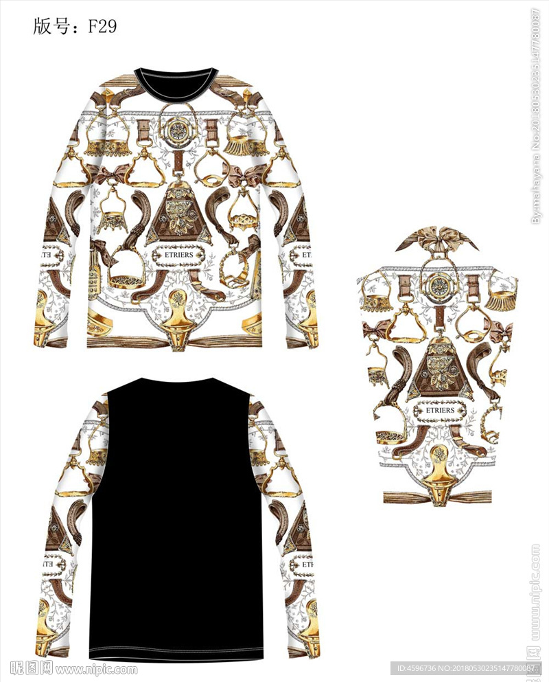 大牌男装印花T恤