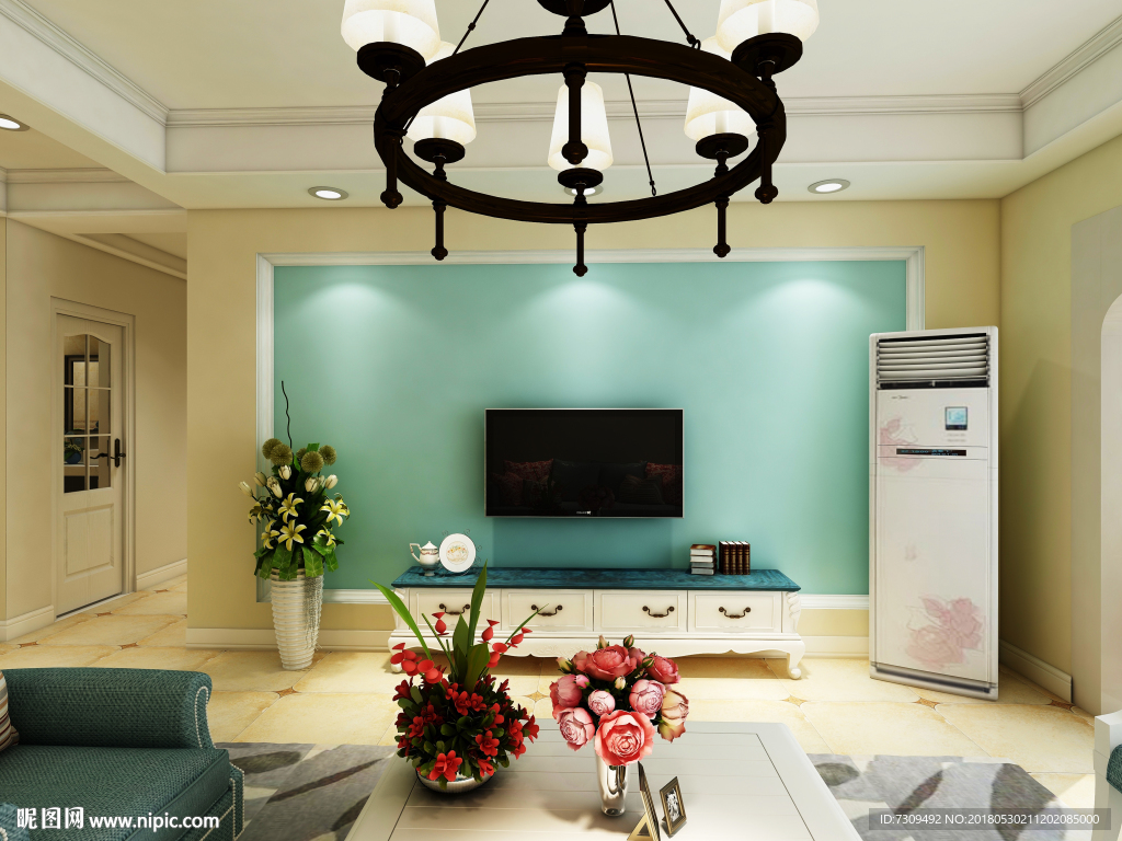 地中海风格客厅装修效果图