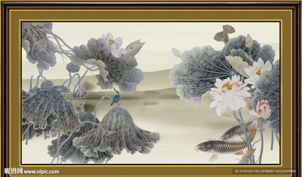 国画荷花